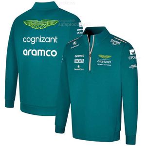 Herrtröjor tröjor f1 formel 1 racing kostym 2023 ny Aston Martin racing kostym blixtlås tröja hoodie utomhus ridning sport moto hoodless hoodie