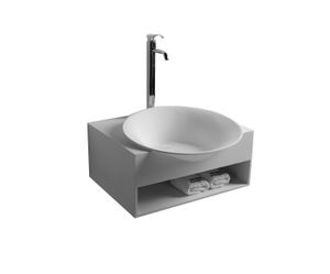 Solid Surface Stone Wash Sink Wall Mounted Washbasin Opening Cabin Laundry Vessel RS3871