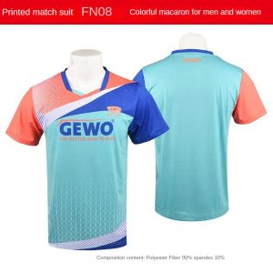 Camisas esporte t camisa 2023 gewo tênis de mesa t camisas camisa das mulheres dos homens manga curta badminton topos verão fn09