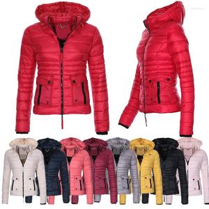 Women's Trench Coats Women Winter Parka Warm Overcot Puffer Jackets And Fashion Slim Fit Solid Casual Zipper Hooded Parkas Jacket Outerwear