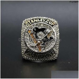 Band Rings 2WJP Designer Commemorative Ring Pittsburgh Penguin Championship 5EY Drop Delivery Jewelry DHPXX