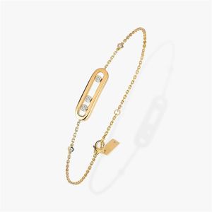 Urok bransoletki projektanta biżuterii dla kobiet Mesikas Splaped Gold Bransoleta Moda Orinne Browling Diamond Bracelets Walentynki Prezent Weselny ZH166 E4