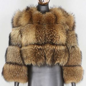 Fur Jacket Imitation Raccoon Patchwork Women's Artificial 955623