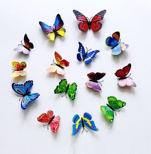 3D-Schmetterling-Wandaufkleber, simulierte Schmetterlinge, 3D-Schmetterling, Doppelflügel, Wanddekoration, Kunstaufkleber, Heimdekoration9333441