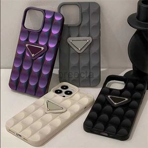 Handyhüllen Designer Hüllen Luxus iPhone Fashion 14 13 12 11 Pro Hülle Marke 4 Farben gebogene Oberfläche Phonecase 240304