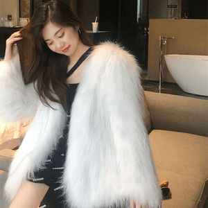 2023 Autumn Winter New Imitation Raccoon Fox Coat for Women, Medium Length Haining Fur Coat, fashionabla och ungdomliga 768421