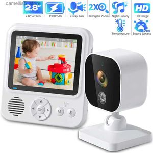 Baby Monitor Camera Baby monitor wireless da 2,8 pollici con fotocamera con schermo IPS Zoom 2X visione notturna tata audio bidirezionale Q240308