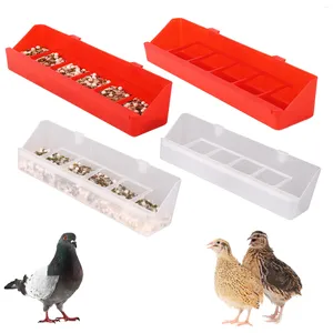 Other Bird Supplies Pigeon Feeder Removable 6 Slots Hanging Chicken Trough Water For Parrots Chicks Quail Duck Poultry 1Pc