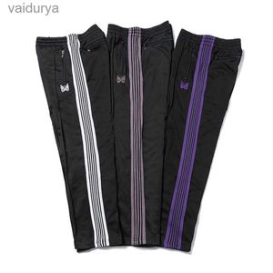 Men's NEEDLES Colors Fashion Sweatpants Butterfly Embroidered Side Stripe Drawstring High 240308