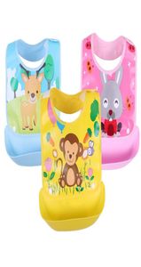 Abnehmbare Baby-Lätzchen, wasserdicht, für Kleinkinder, Kinder, Schürzen, Lätzchen, Speichelhandtücher, Lebensmittelauffangtasche, niedliche Cartoon-Lätzchen, 20 Stück pe6274500