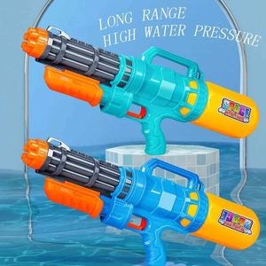 Gun Toys Water Gun Gatling Amusement Gun High Pressure Cannon Stora kapacitet Barnleksaker för pojkar Swimming Pool On The Beach Swimming Sports Summer Fun 240307