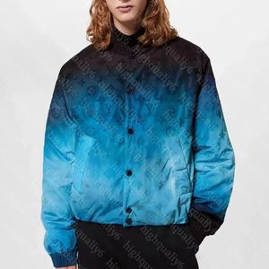 24ss spring new jacket, LL high-quality ice blue gradient printed jacket, designer jacket, men's jacket, unisex cotton jacket for free shipping