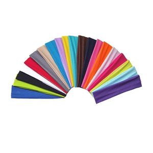 Headwear & Hair Accessories Designer Fashion Sports Headbands For Women Solid Elastic Hair Bands Running Fitness Yoga Stretch Makeup A Dhl2Y