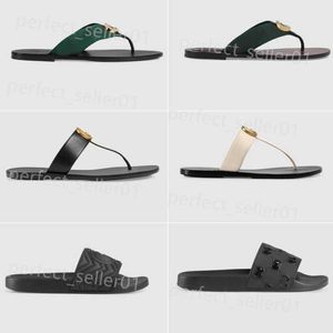 Slipare designer tofflor män kvinnor sandaler med box damm väska kort skor blommar web svart blommor jordgubbe tryck skiva läder gummi röd sandal sommarlägenhet