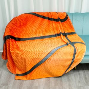 1pc Basket Calcio Stampa Coperta Divertente Palla Flanella Rotonda Morbida e Calda Coperta per Pisolino per Divano Divano Offi 240304