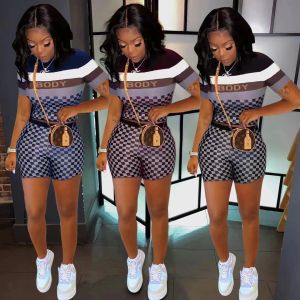 Capris Felyn 2020 Best Quality Famous Brand 2 Pcs Tracksuits Women Set Plaid Oneck Tops Long Pants Sexy Biker Outfits