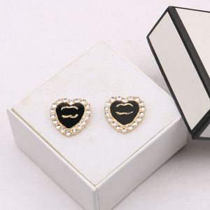 20Style Gold Plated Designer Brand Earrings Letter Stud för Womengirl Heart-Shape Rhinestone Earring Wedding Party High Quality Jewerlry