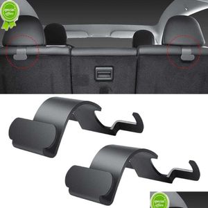 Other Interior Accessories New 2Pcs For Tesla Model Y Trunk Hook Row Seat Car Interior Accessories Model-Y Rear Head Restraint Drop De Dhspy