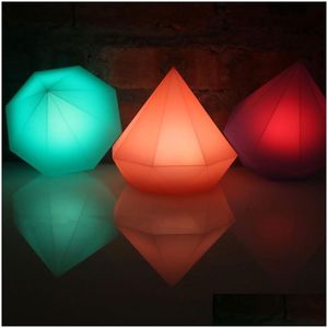 Luci notturne Brelong Creative Childrens Day Gifts Colorf Diamonds Sile Lights Night Bedroom Desk Lampade Batteria Pats 1 Pcs gocce consegna dhgvt