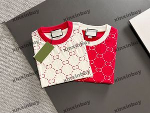 xinxinbuy Men designer Tee t shirt 2024 Double letter printing short sleeve cotton women gray black Orange green S-2XL