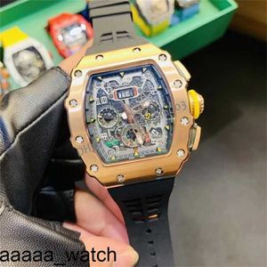 Richarmill Rose Luxury Watches Fashion Gold RM11-03 Güzel Erkekler İzle Otomatik Mekanik Hareket İskelet El Rüzgar 316L Swiss Zf Fabrika