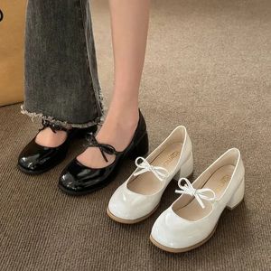 Block Heels For Women Pumps Slip On Comfortable High-Heeled Shoes Mary Jane Sandals Ladies Shallow Mouth Basketball Platform Lac 240229
