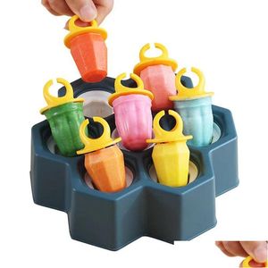Ice Cream Tools Mini Popsicle Molds 7 Cavity Sile Pop Mold With Sticks And Drip Guards Easy-Release Bpa- Ring Mod Drop Delivery Dhiwz