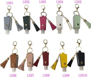 Hand Sanitizer Pu Leather Keychain Holder Travel Bottle Refillable Container 30 ML Flip Reusable Sanitizer Bottle With Tassel KeyCh4481127