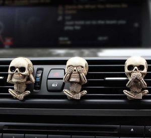 Evil Skull Trio Statue A Set Of 3 With Air Freshener Car Air Outlet Ornament Home Decor Decoration Accessories Room Decoration 2106969136