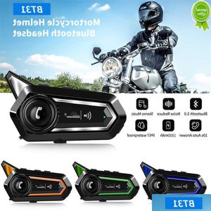 Auto Andere Autoelektronik Neue Bt31 Mode Motorrad Bluetooth Helm Headset Drahtlose Wasserdichte Musik Kopfhörer Matic Hände Anruf Fo Dhfej