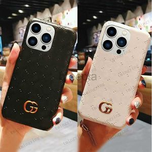 iPhoneの携帯電話ケースデザイナーケースPro Max 12 11 14plus Case Galaxy Ultra Luxury Leather Print Cover Fashion Gレター印刷保護シェル240304