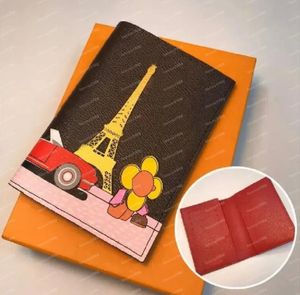7A Passport Holder Coin Purses Christmas VIVIENNE Travel HOLIDAYS Designer Women Wallets Holders Handbags Clutch Credit Card Holders high quality Genuine Leather