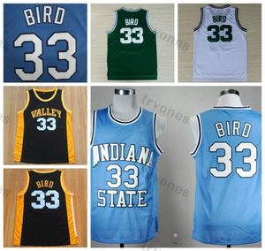 Мужские баскетбольные майки Indiana State Sycamores 33 Bird College светло-синие винтажные 7 One Dream Nation Team Larry New Valley High5234894