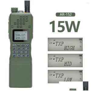 Walkie Talkie Baofeng AR-152 VHF /UHF HAM RADIO 15W PowerF 12000MAH Batteri Portable Tactical Game AN ​​/PRC-152 Two Way Drop Delivery DH9ST