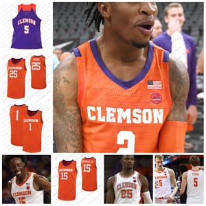 Dillon Hunter PJ Hall Custom Clemson Tigers Basketball Jersey 10 Ben Middlebrooks 11 Brevin Galloway Jerseys