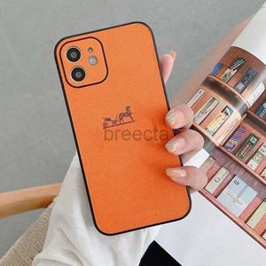 iPhone 14PROMAXケースの携帯電話ケースショックプルーフケースラグジュアリーデザイナー13 12 11 Pro Max 12mini XSMAX X XS XR ORANGE COVER 240304