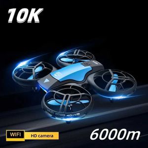 DRONES V8 NEW MINI MINI DRONE 10K 1080P HD WIFIカメラFPV圧力高さ折りたたみ式4ヘリコプターRCドローントイギフトQ240308