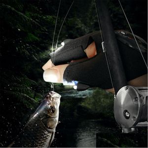 Other Lights & Lighting Outdoor Fishing Gloves Led Flashlight Cam Hiking Rescue Tools Luminous 2 Lights Drop Delivery Lights Lighting Dh4Wc
