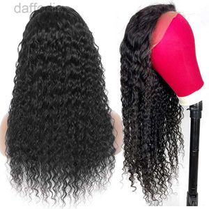 Synthetic Hair Straight Lace Front 34 Inches Water Natural Deep Wave Curly With Frontal Headband Wigs For Black Women Wet And Wavy 240308