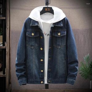 Kurtki męskie 2024 Antumn Denim Jacket Men Casual Jean Streetwear Solidny kolor THE Down Coats Fashion Jacktes