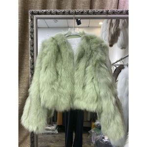 Haining 2023 Ny fashionabla och unga ålder och reducerar Fox Grass Coat Women's Short True Fur Integrated 588551