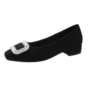 Wholesale of new thick high heels, square toe single shoes, women's sandals