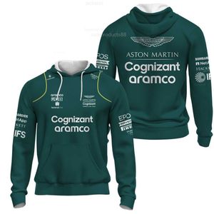 Mens Hoodies Sweatshirts 2023 Hot Selling F1 Formel One Aston Martin Team Green Zip Pullover Mens / Womens Racing Extreme Sports Competition kläder