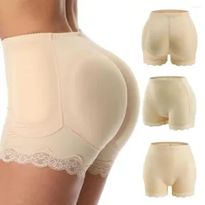 Women's Panties Women Underpants High Waist Non-slip Elastic Waistband Lace Trim Padded Fake BuLifter Corrective