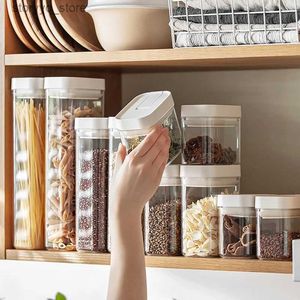 Food Jars Canisters Plastic Food Container Sealing Storage Canister with Lid Cereal Seasoning Jar Keep Fresh Sealed Flour Tank Kitchen Storage Can L240308