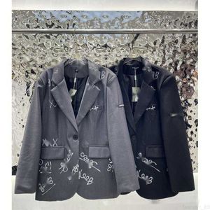 designer 23 autunno inverno design di nicchia marchio alla moda stampato dipinto a mano abito per l'industria pesante giacca versatile in stile britannico GK3I
