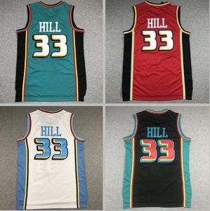 Basketbol Grant Hill Beyaz Yeşil Klasikler Retro Erkekler Kadın Gençlik S-XXL Sport Jersey