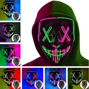 Party-Masken, Halloween-Maske, LED-Licht, gruselige Maske für Festival, Cosplay, Kostüm, Maskerade, Partys, Karneval, Geschenk LT823