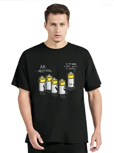 Herr t-skjortor batteri möte roliga alkoholgåvor idéer skjorta sommarstil grafisk bomull streetwear kort ärm t-shirt män kläder