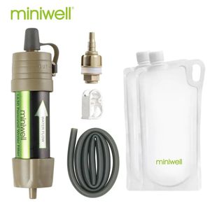 Miniwell L630 Kit di sopravvivenza portatile per filtro dell'acqua esterno con borsa per campeggio, escursionismo, viaggio 240223